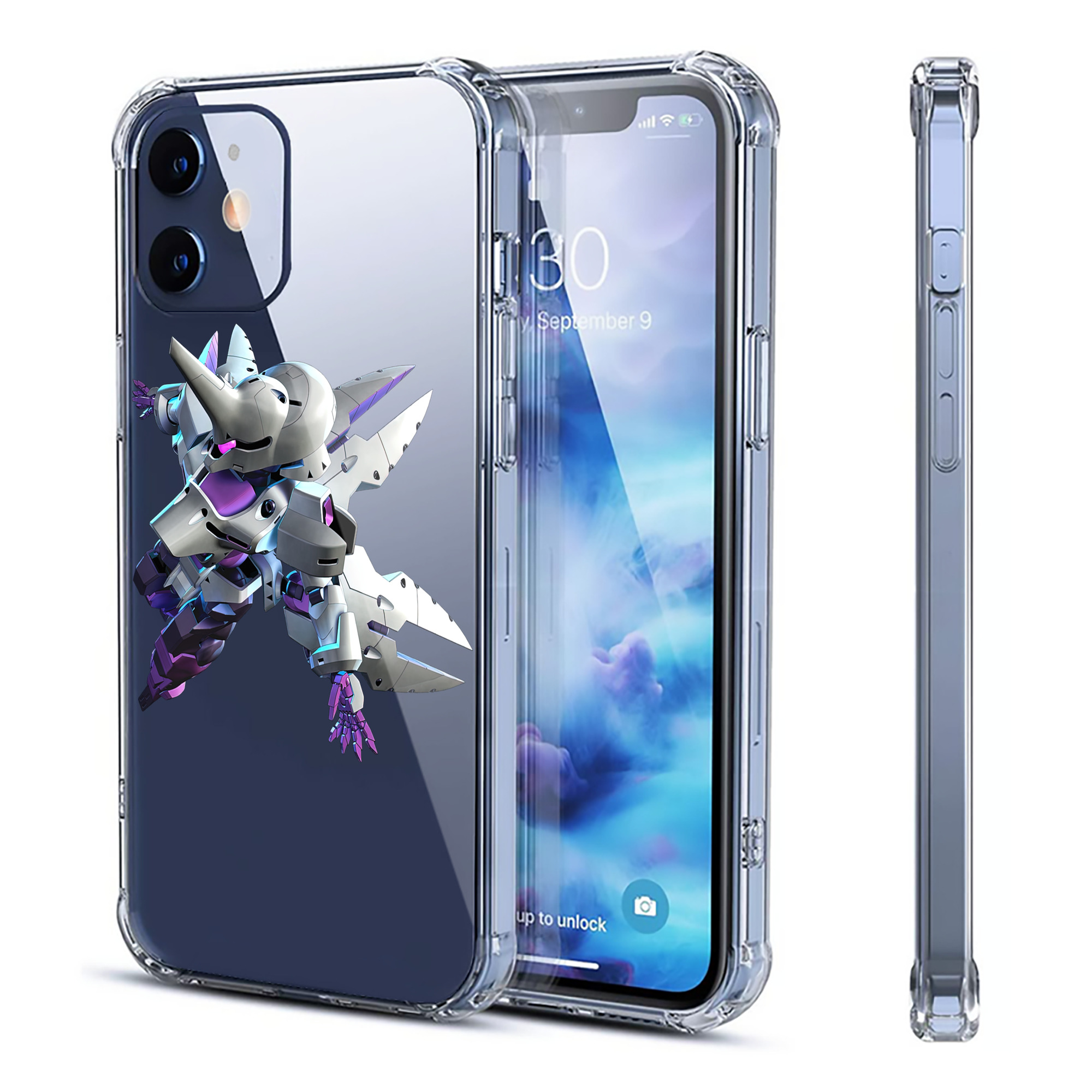 （画像用） 機動戦士ガンダム Mobile Suit Gundam 【iPhone 12シリーズ対応】透明スマホケース（クリアソフトケース）